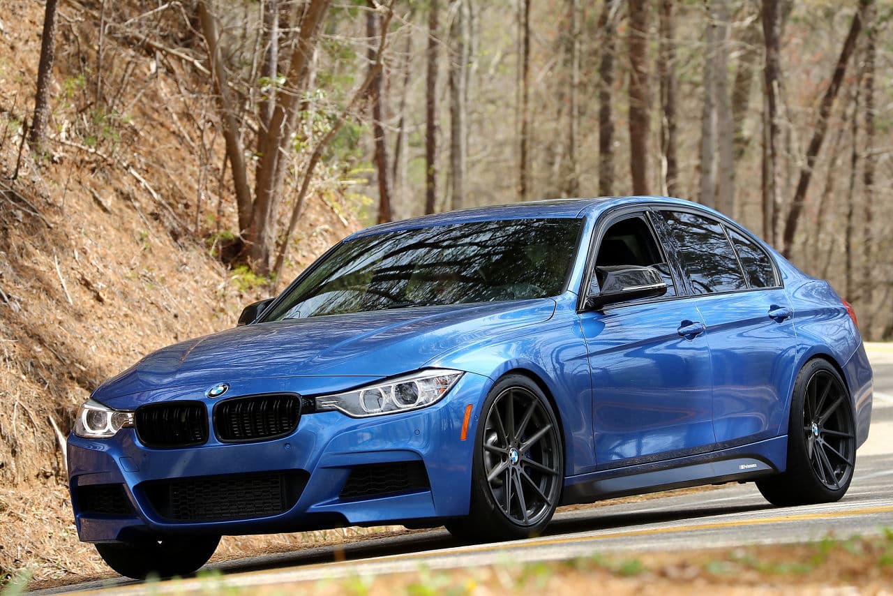 Side profile of 2015 BMW 335i with wheels