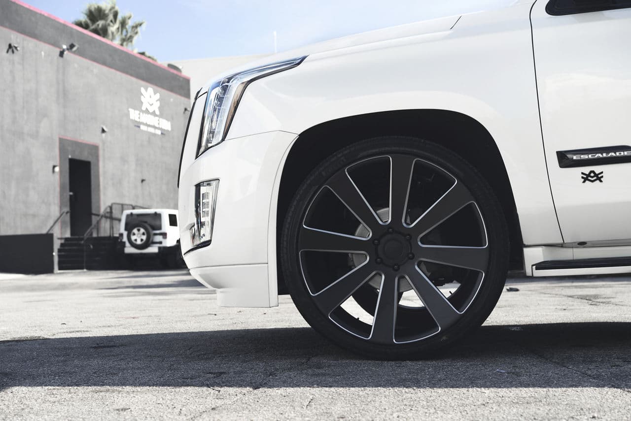 Interior of 2015 Cadillac Escalade with wheels