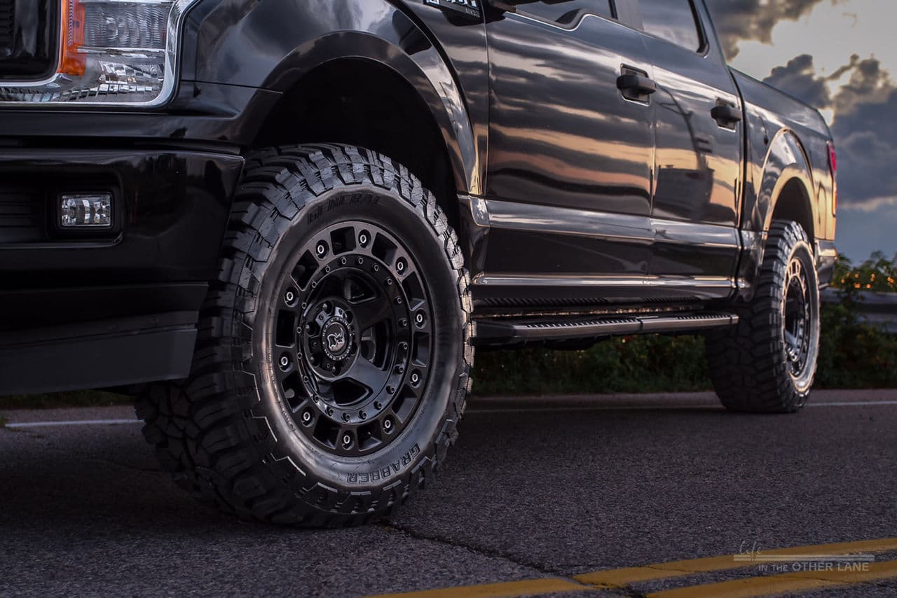 Rear view of 2015 Ford F150 with truck suv wheels