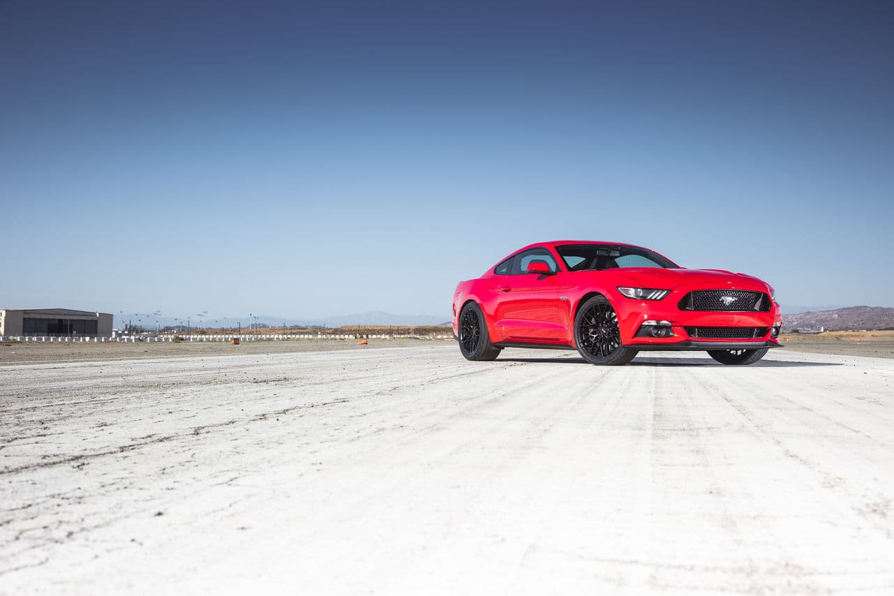 Rear view of 2015 Ford Mustang GT with wheels