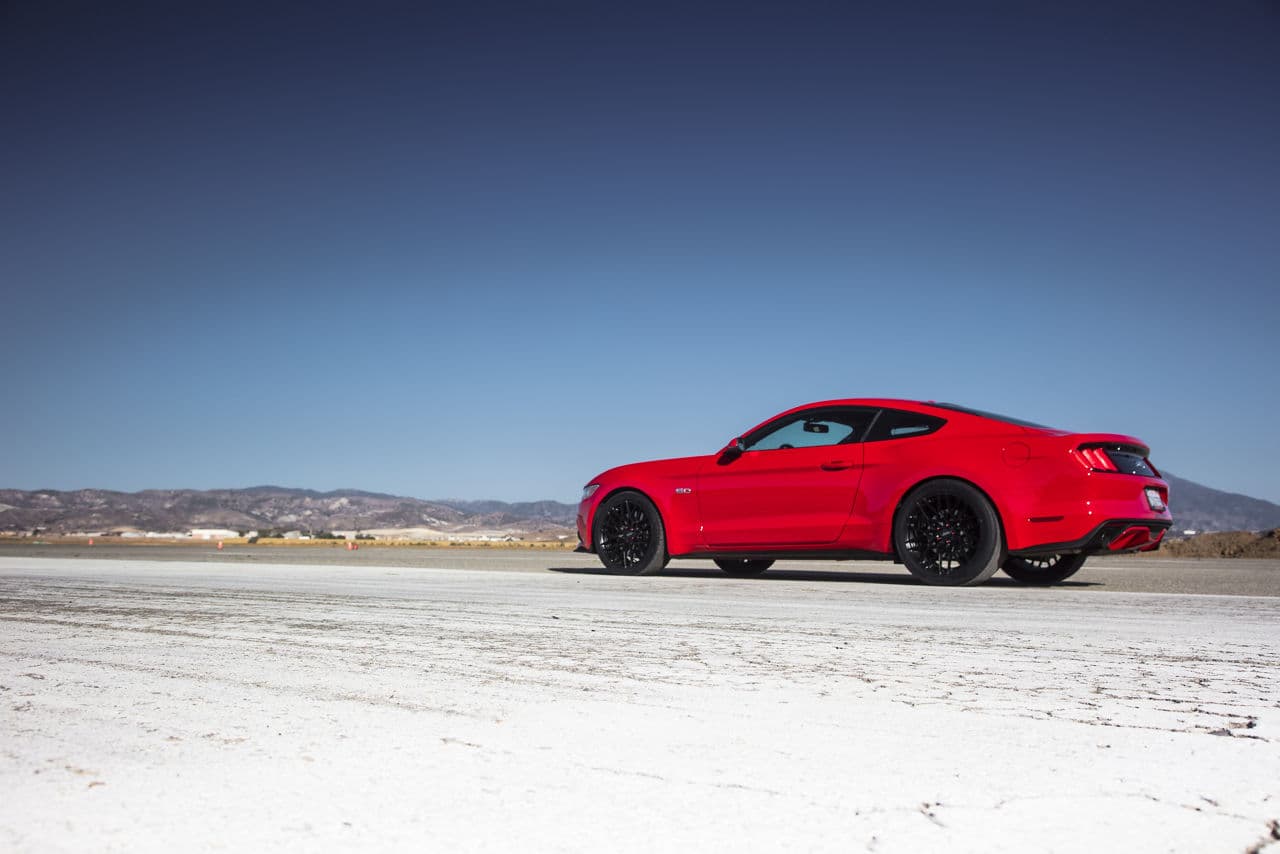 Detail view of 2015 Ford Mustang GT with wheels