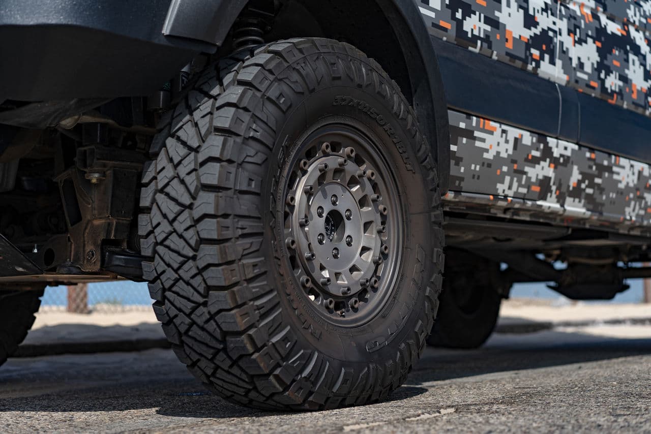 Rear view of 2015 Mercedes-Benz Sprinter with wheels