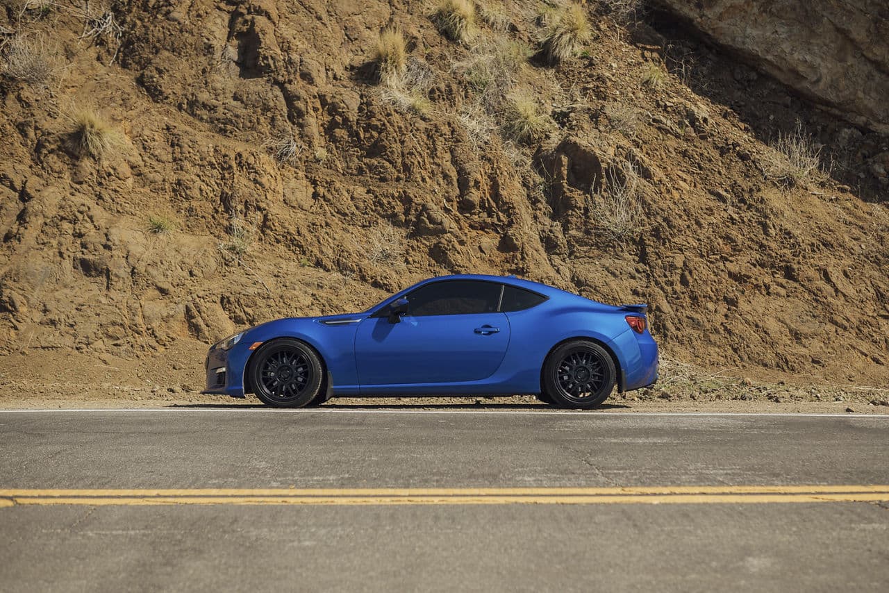 Side profile of 2015 Subaru BRZ with wheels