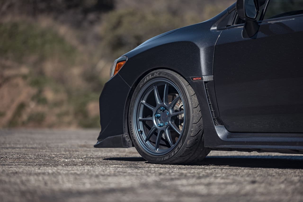 Rear view of 2015 Subaru WRX with wheels