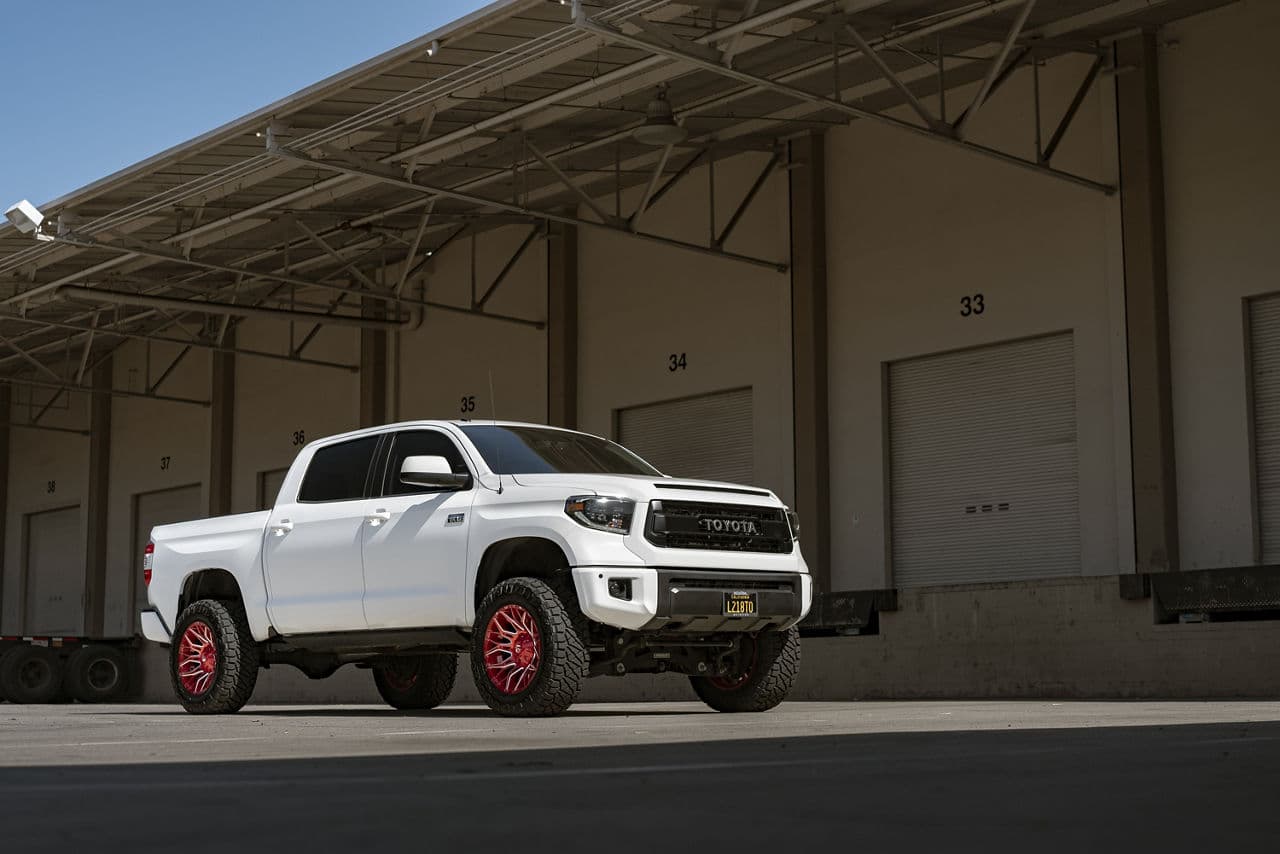 Front view of 2015 Toyota Tundra with vehicle wraps