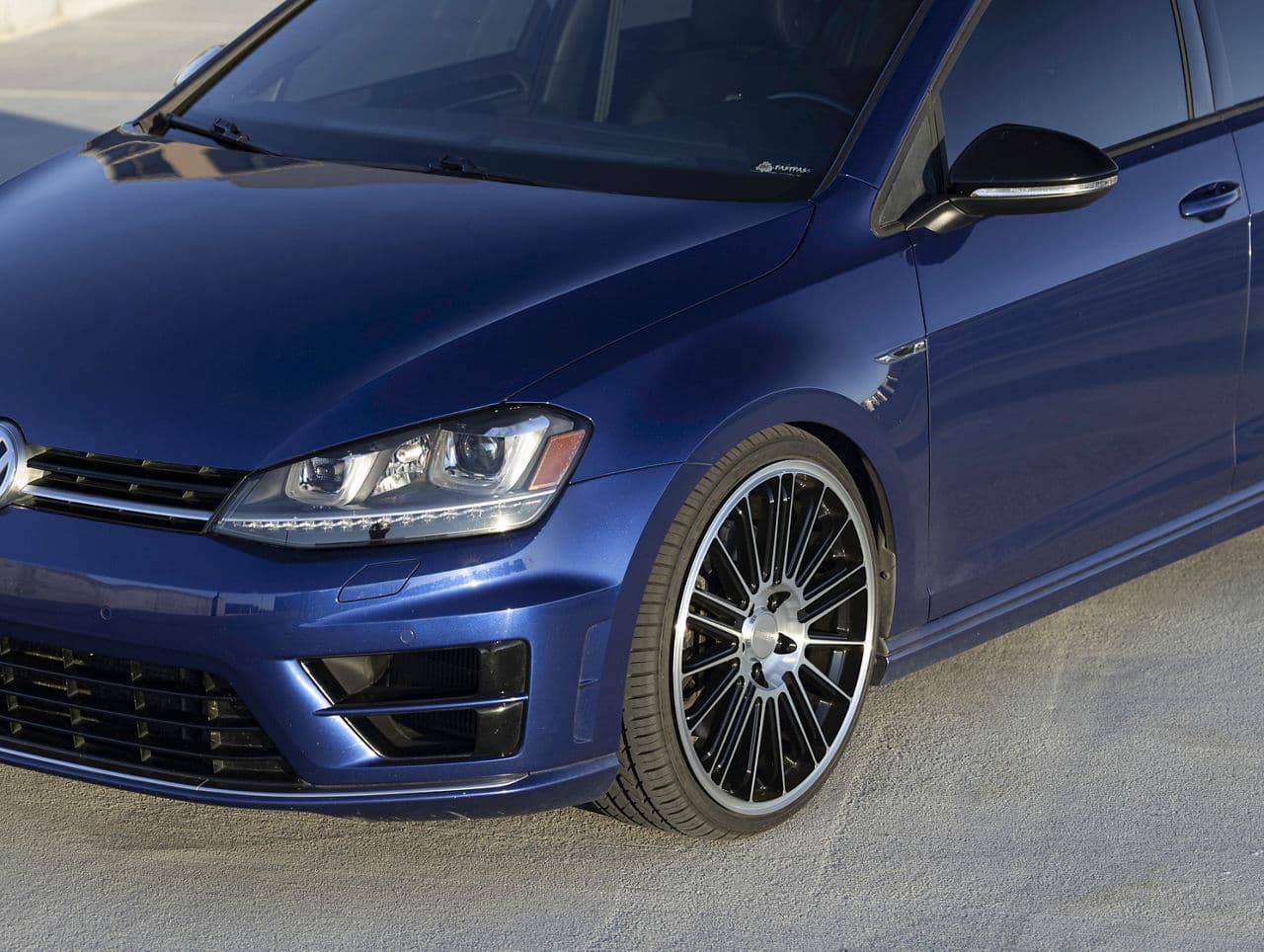 Rear view of 2015 Volkswagen Golf R with wheels
