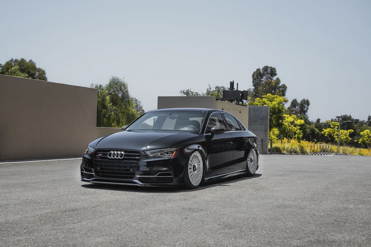 Side profile of 2016 Audi S3 with wheels