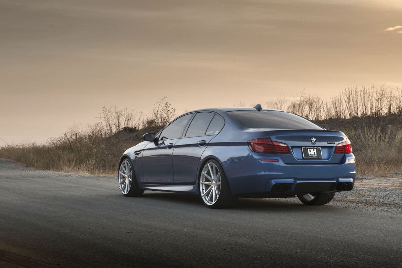 Interior of 2016 BMW M5 with wheels