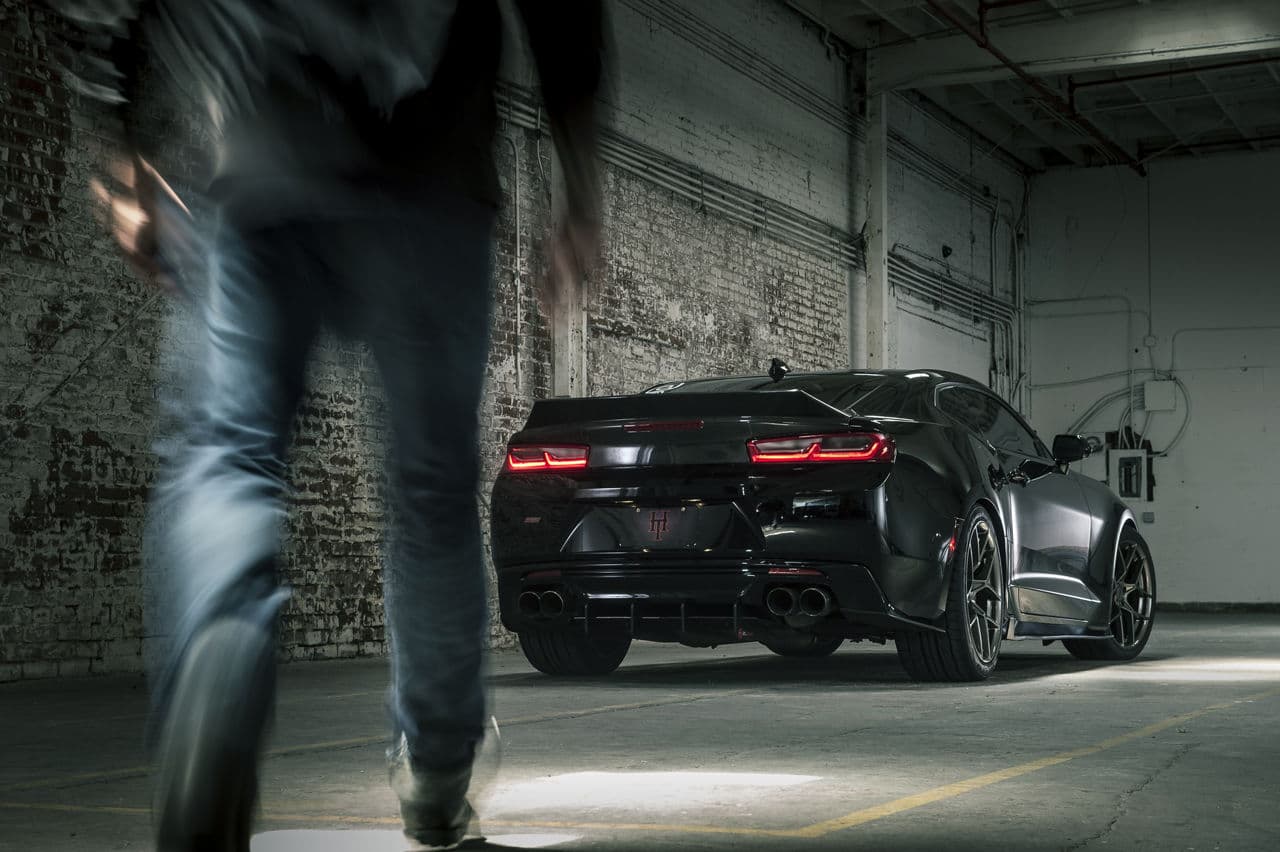 Side profile of 2016 Chevrolet Camaro SS with wheels