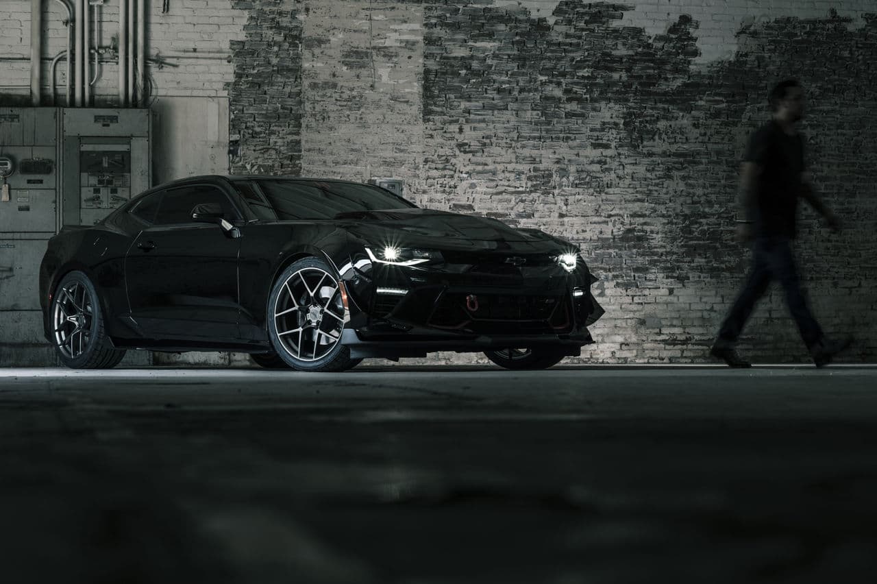 Rear view of 2016 Chevrolet Camaro SS with wheels