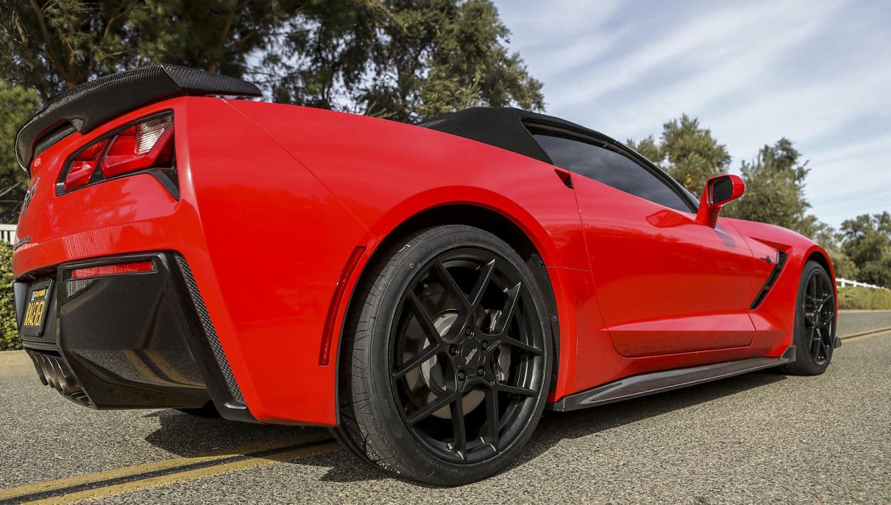 Detail view of 2016 Chevrolet Corvette Stingray with wheels