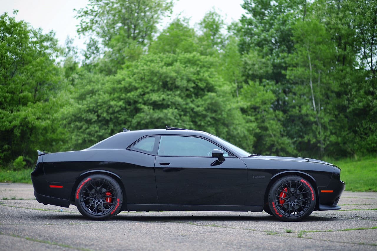 Rear view of 2016 Dodge Challenger with wheels