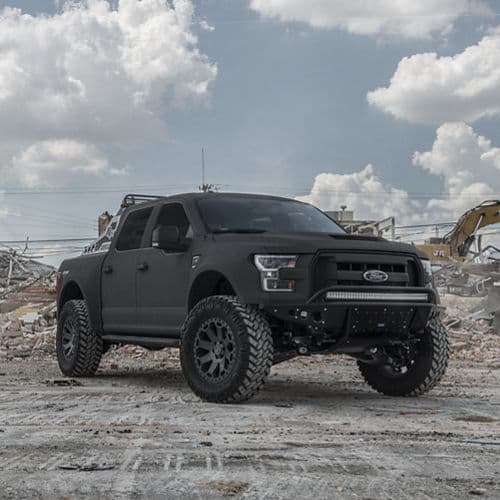 Detail view of 2016 Ford F150 with wheels