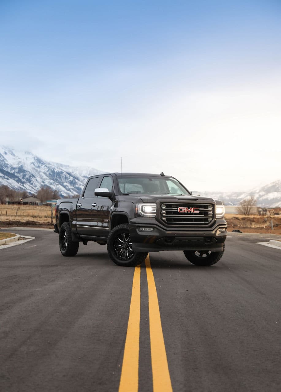 Interior of 2016 GMC Sierra with wheels