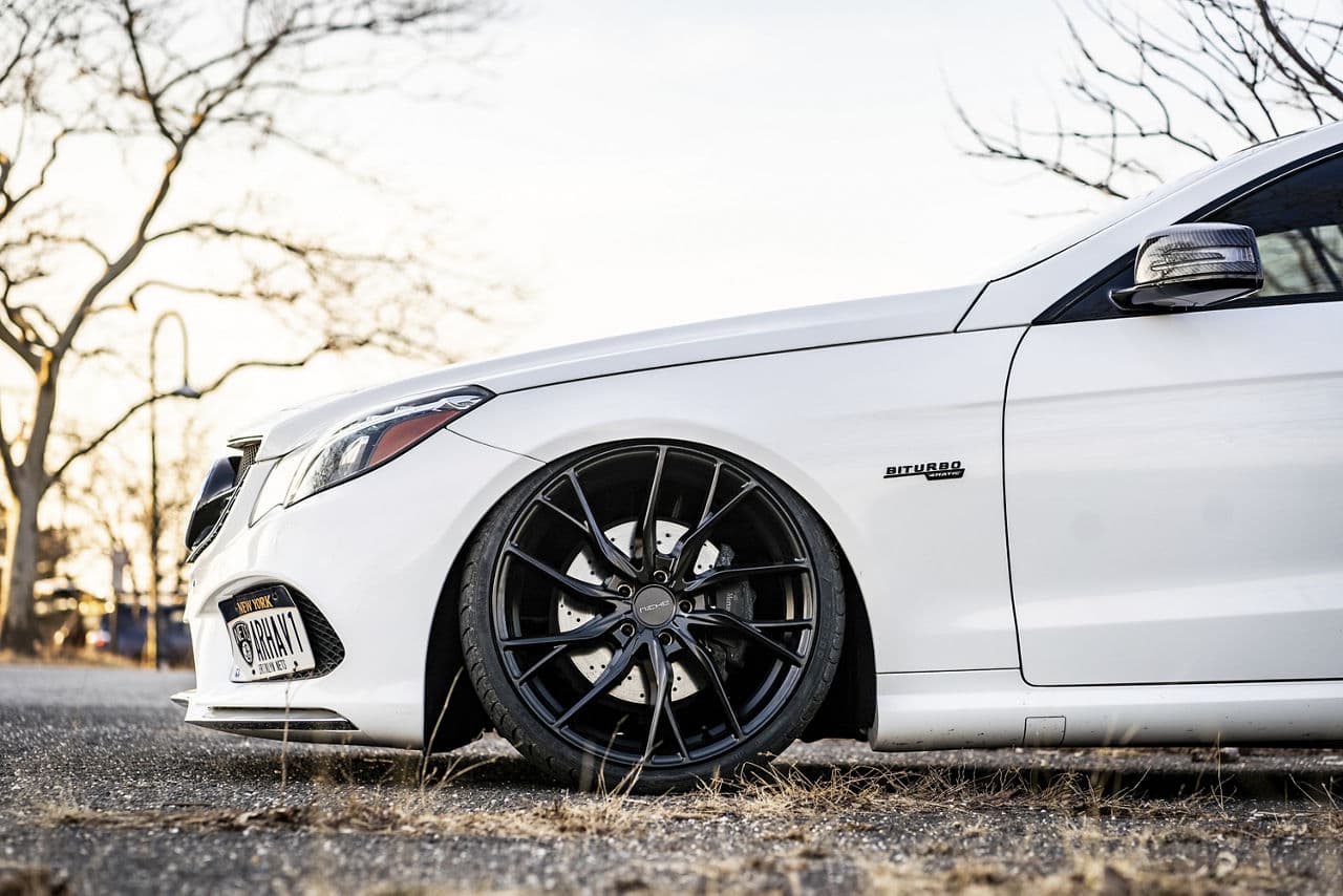 Rear view of 2016 Mercedes-Benz E400 with vehicle wraps