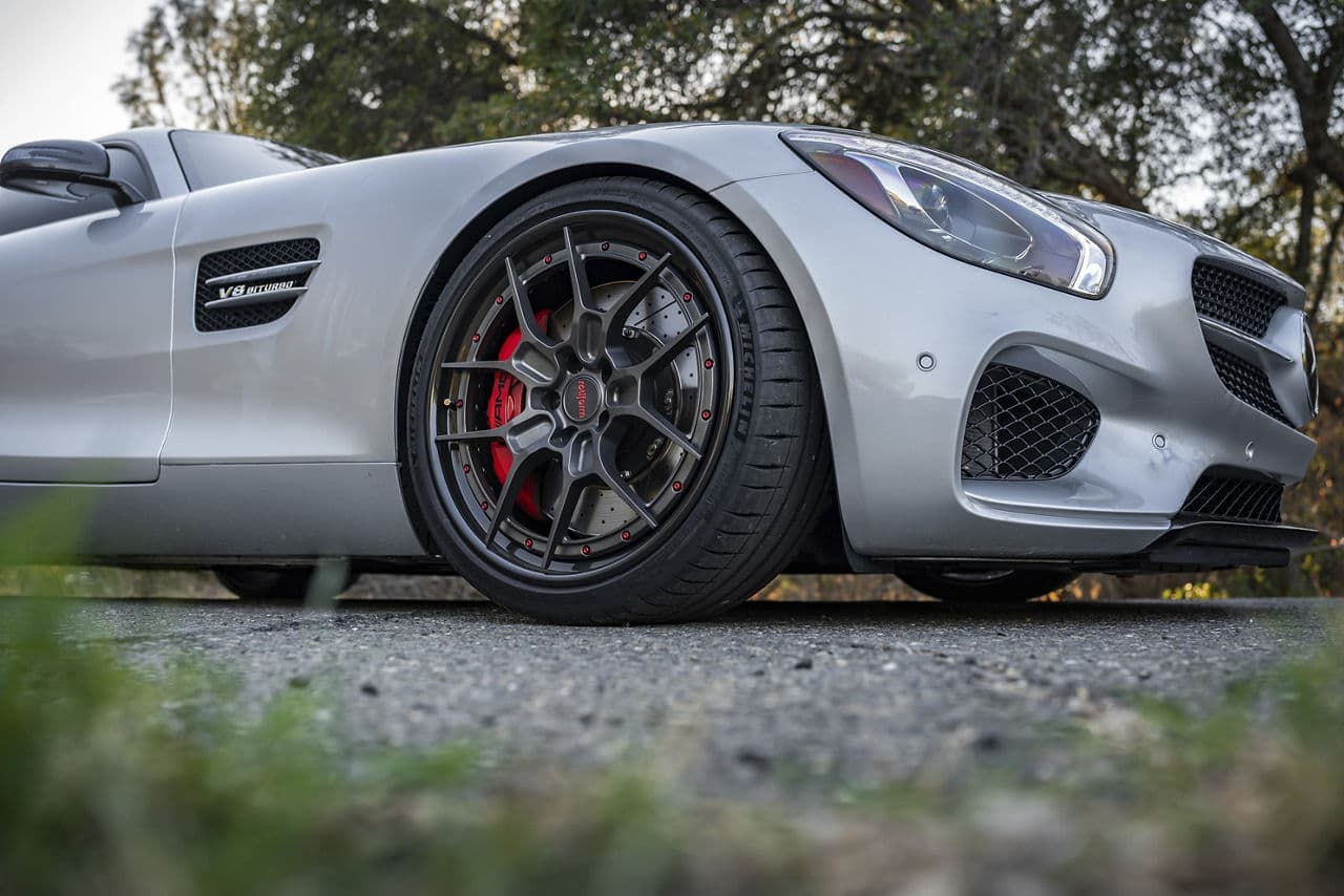 Interior of 2016 Mercedes-Benz GT-S AMG with wheels