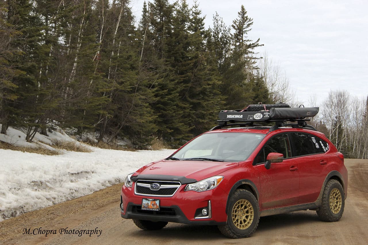 Side profile of 2016 Subaru Crosstrek with wheels