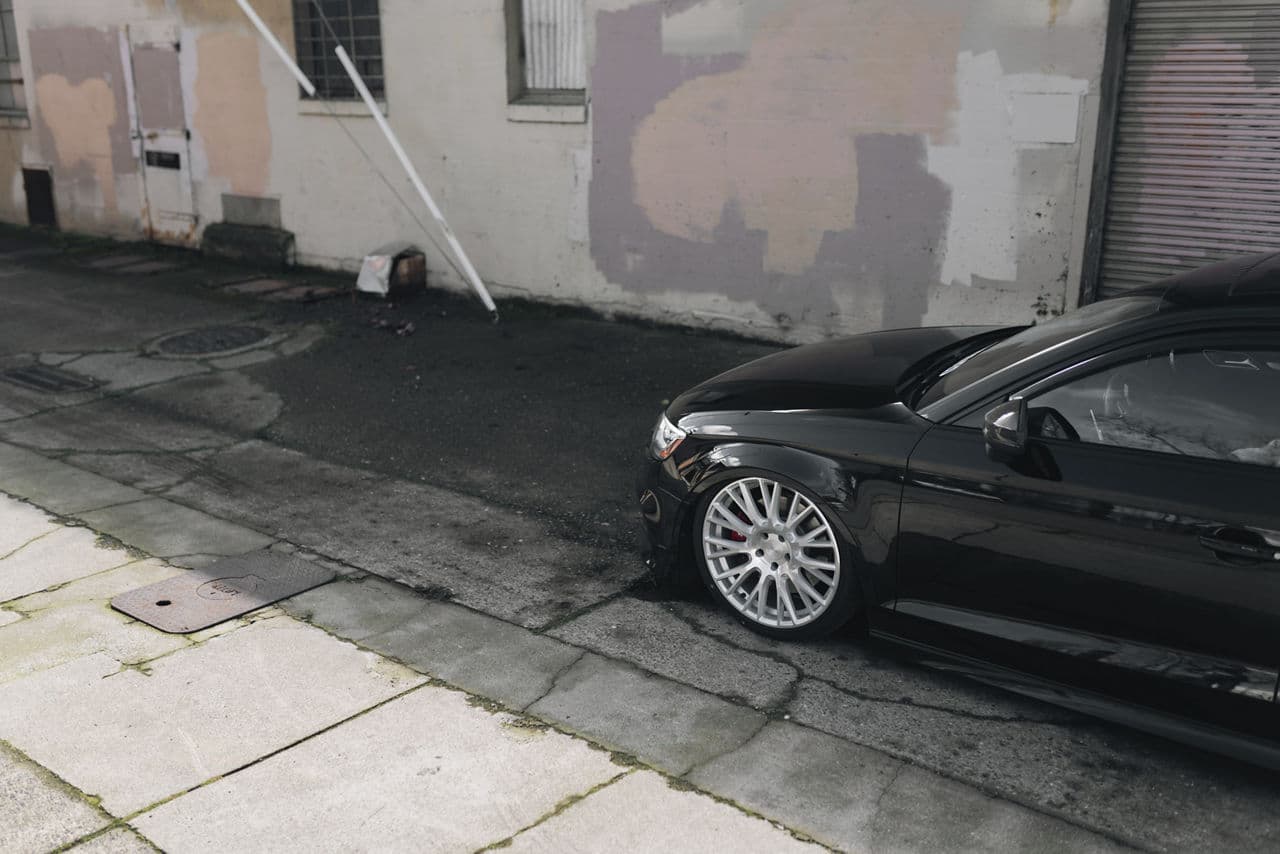 Side profile of 2017 Audi S3 with wheels
