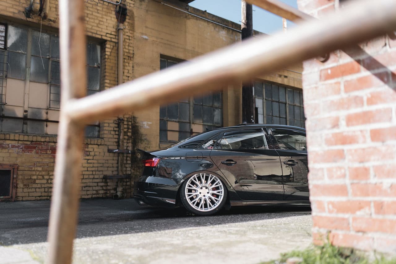 Interior of 2017 Audi S3 with wheels