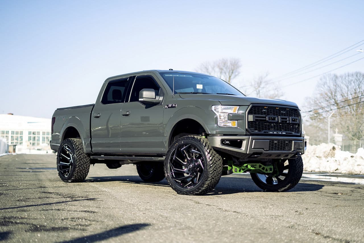 Front view of 2017 Ford F150 with wheels