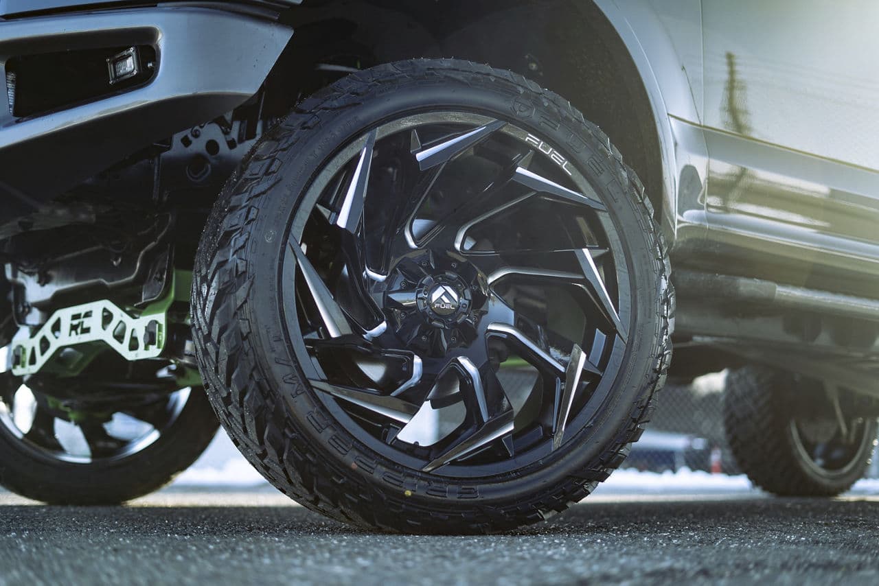 Detail view of 2017 Ford F150 with wheels