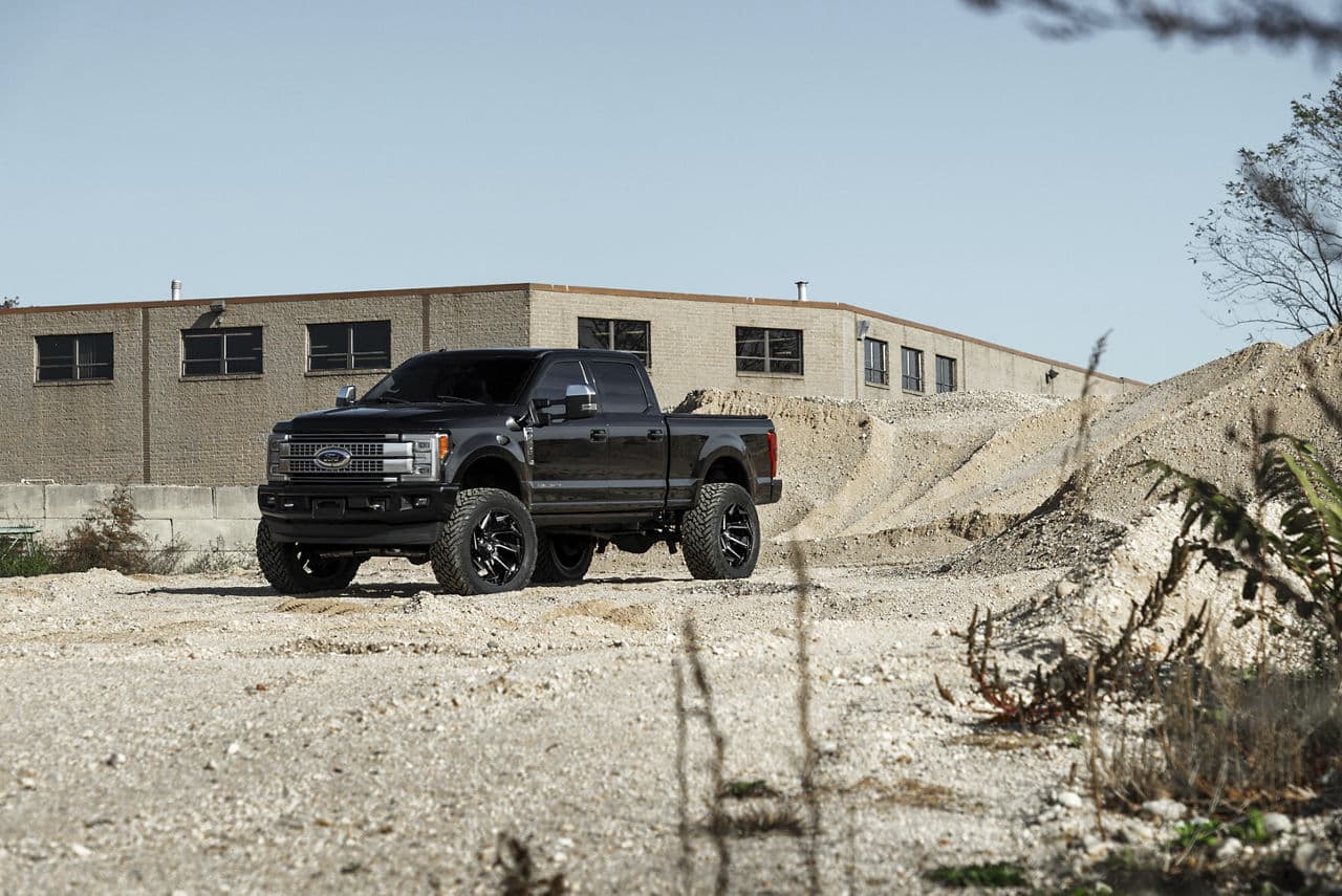 Front view of 2017 Ford F250 with truck suv wheels