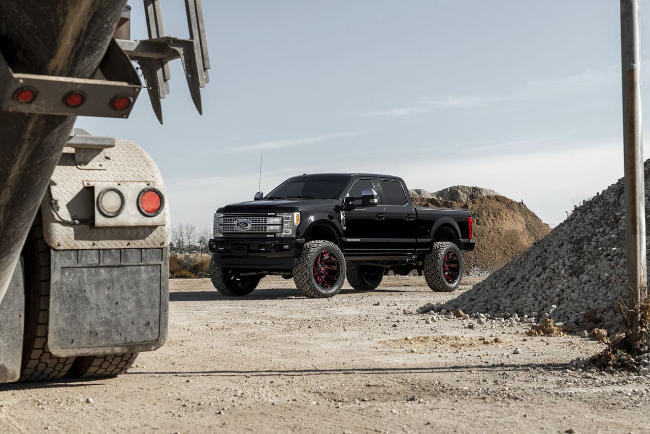 Side profile of 2017 Ford F250 with truck suv wheels