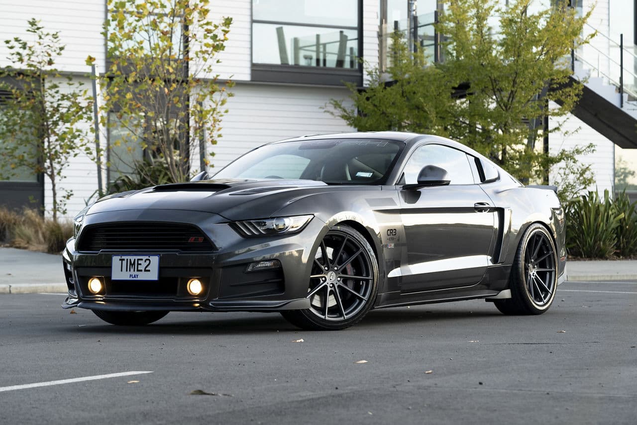 Front view of 2017 Ford Mustang with wheels