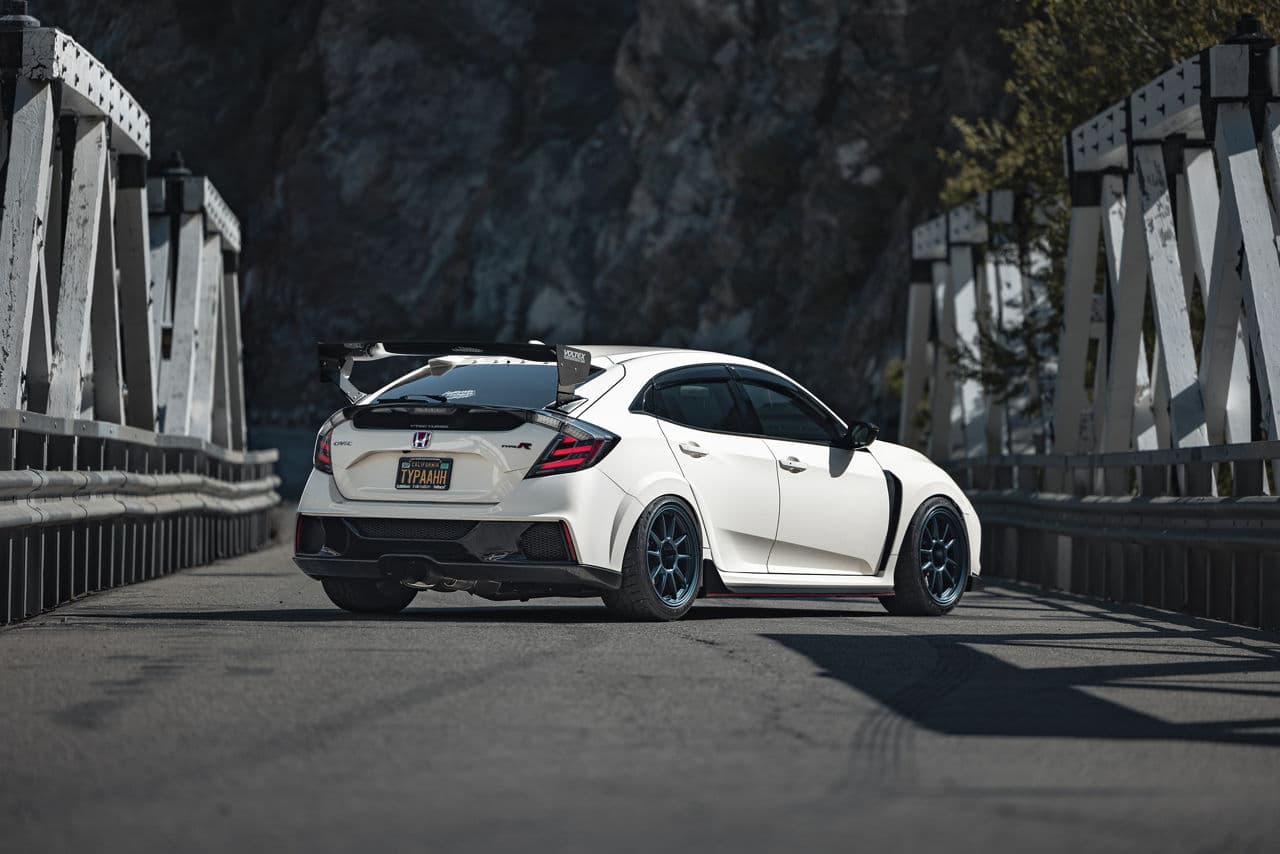 Side profile of 2017 Honda Civic Type R with wheels