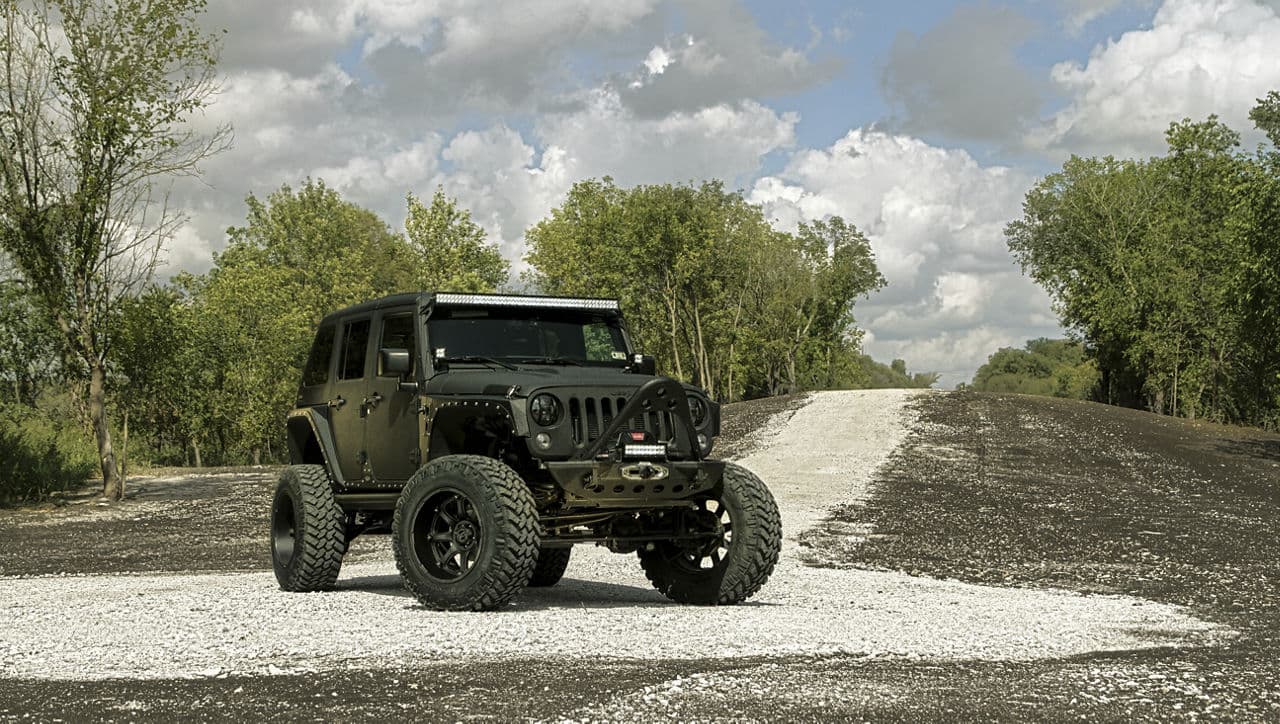Front view of 2017 Jeep Wrangler with wheels