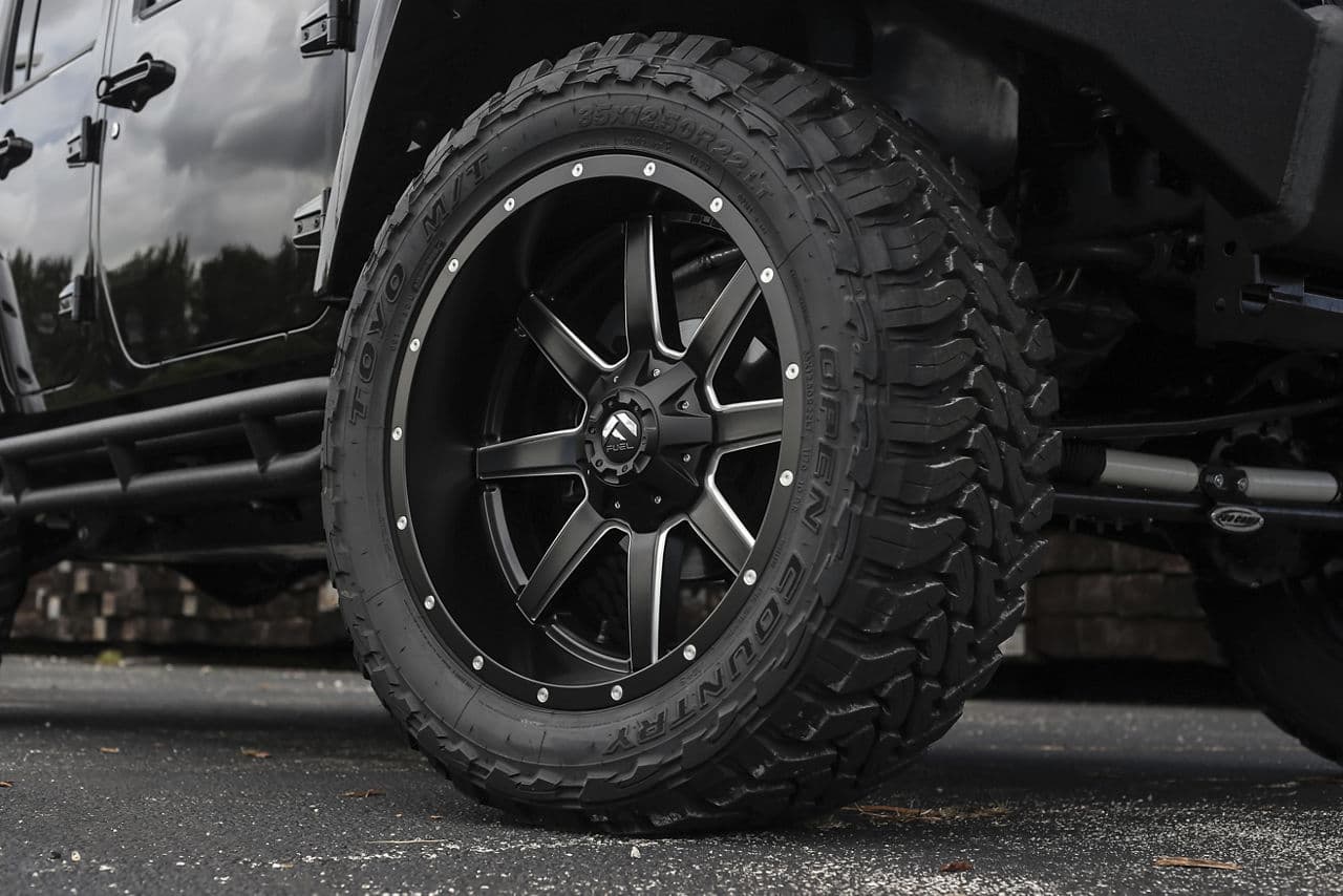 Detail view of 2017 Jeep Wrangler with wheels