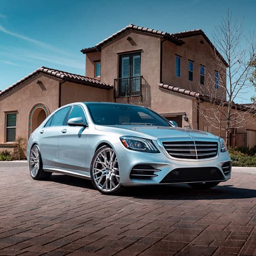 Detail view of 2017 Mercedes-Benz S560 with wheels