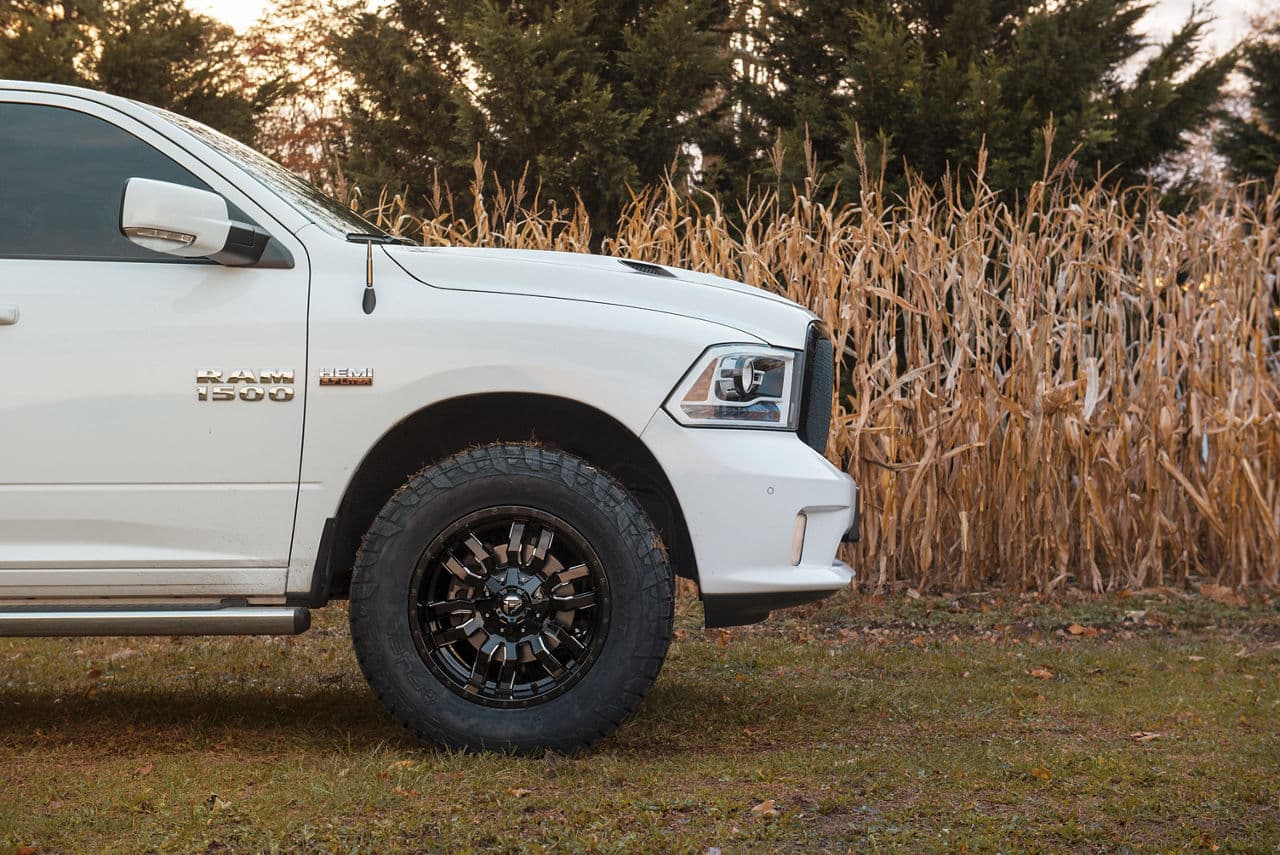 Rear view of 2017 Ram 1500 with wheels