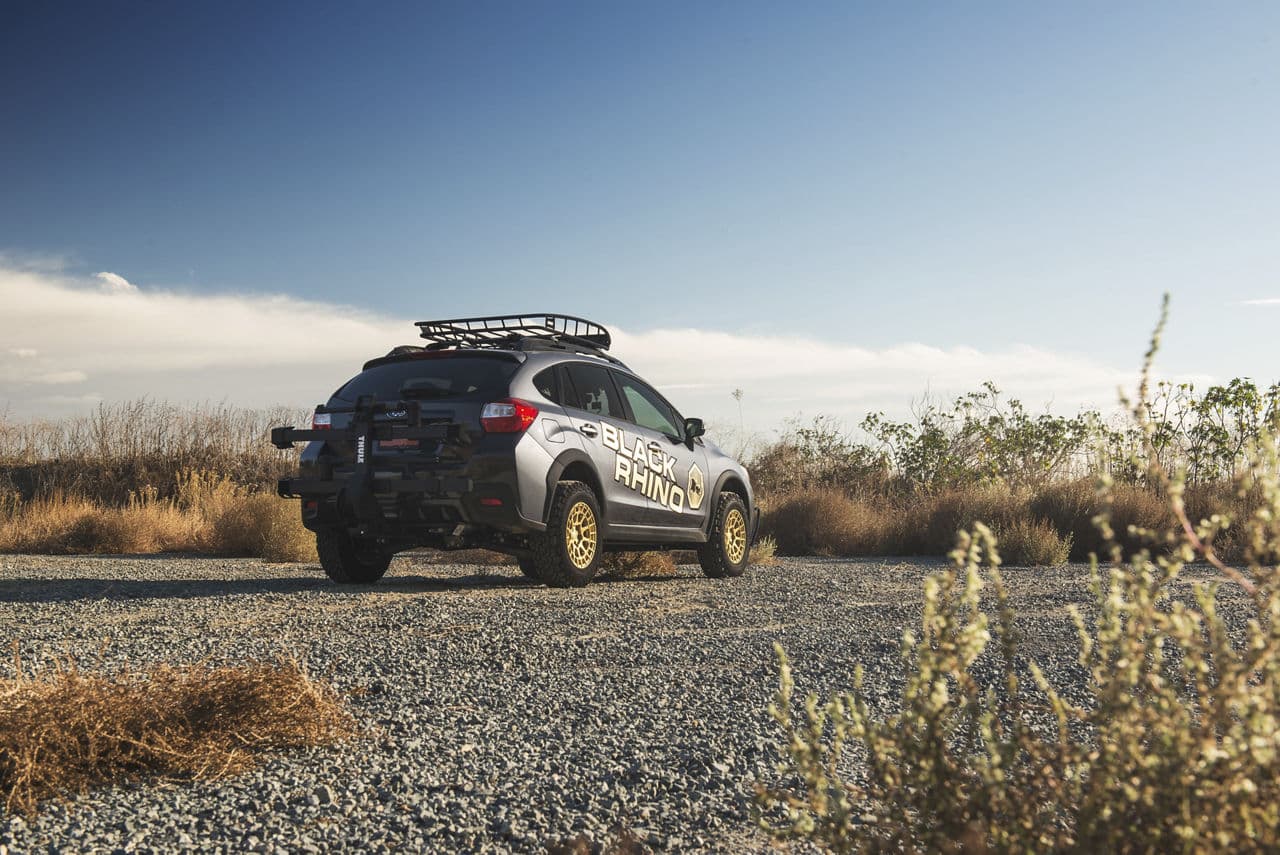 Rear view of 2017 Subaru Crosstrek with wheels