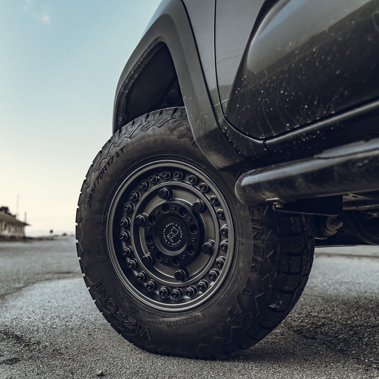 Side profile of 2017 Toyota Tacoma TRD Pro with truck suv wheels