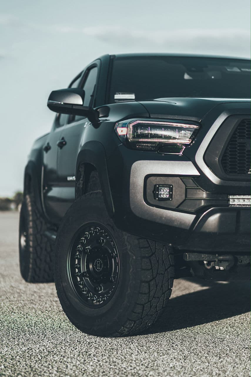 Rear view of 2017 Toyota Tacoma TRD Pro with truck suv wheels