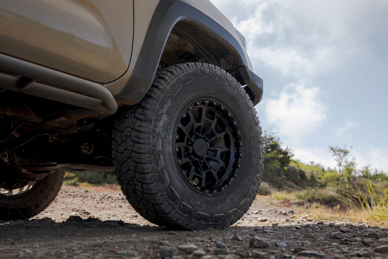 Rear view of 2017 Toyota Tacoma with wheels