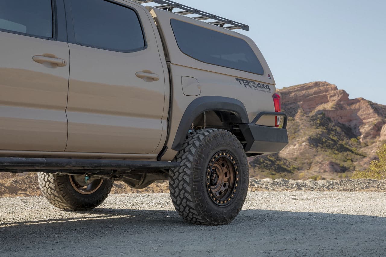 Rear view of 2017 Toyota Tacoma with wheels