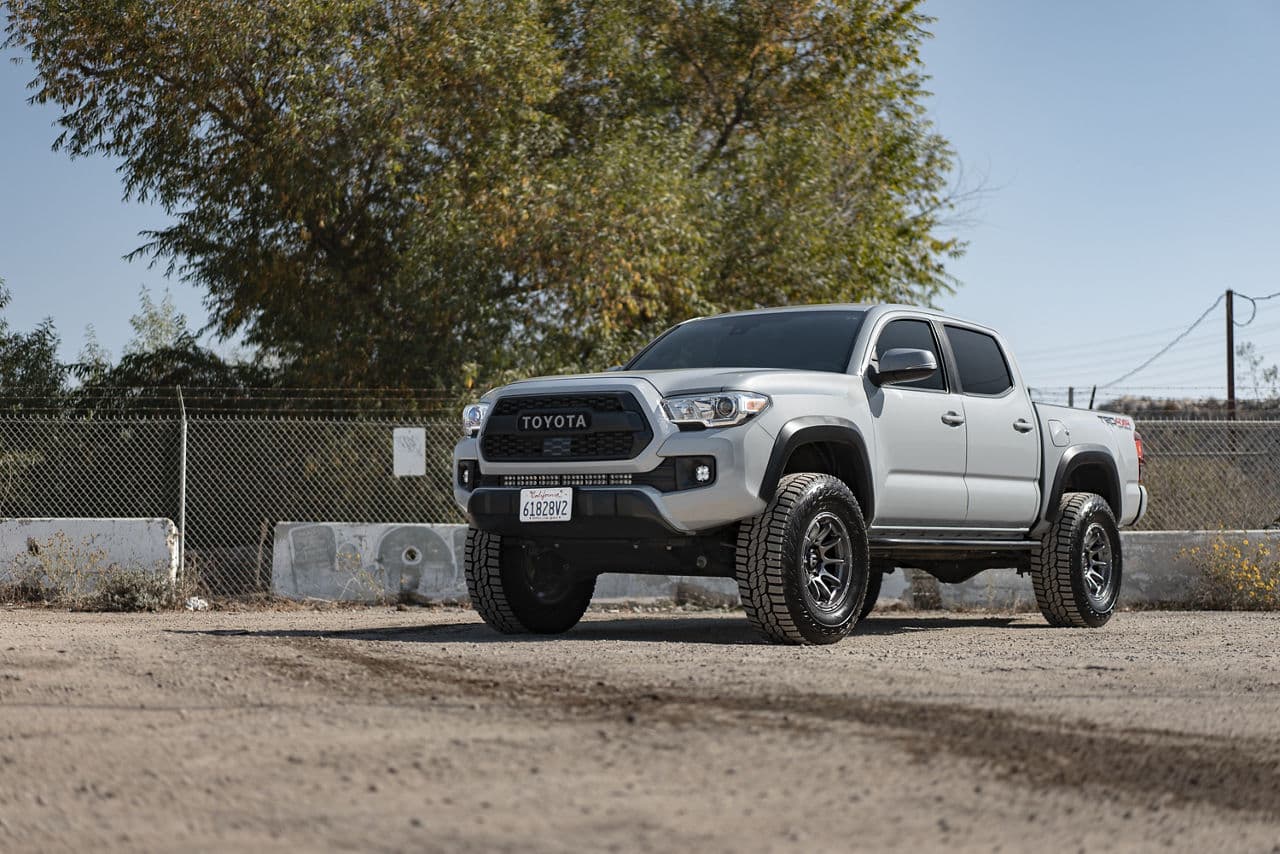 Front view of 2017 Toyota Tacoma with wheels