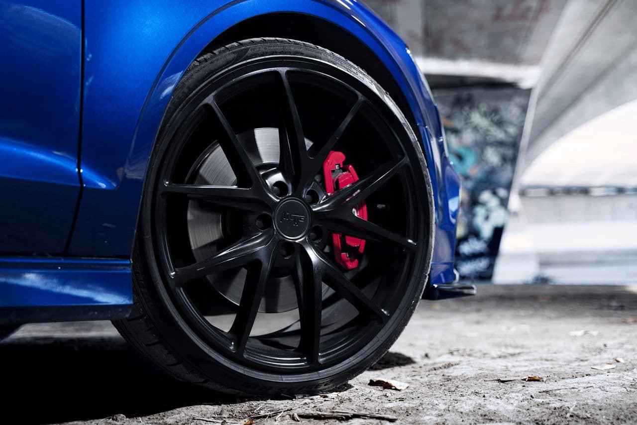 Interior of 2018 Audi S3 with wheels