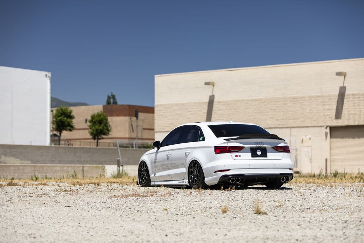 Rear view of 2018 Audi S3 with wheels