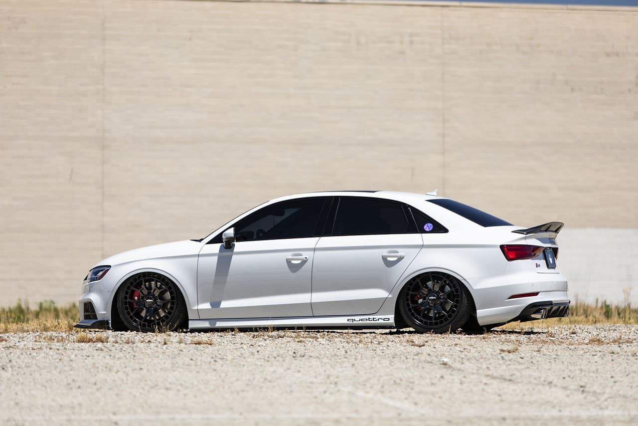 Interior of 2018 Audi S3 with wheels