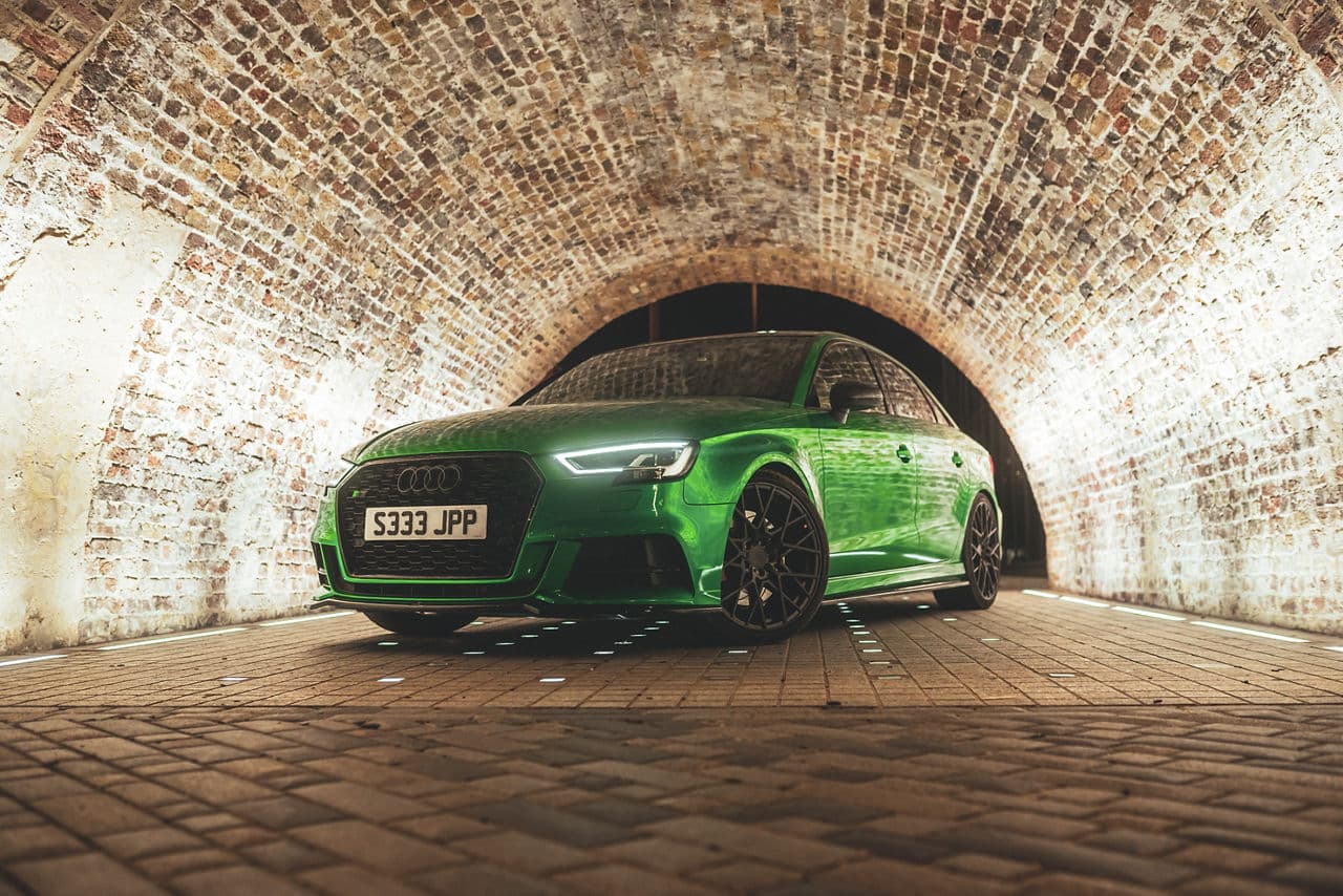 Front view of 2018 Audi S3 with wheels