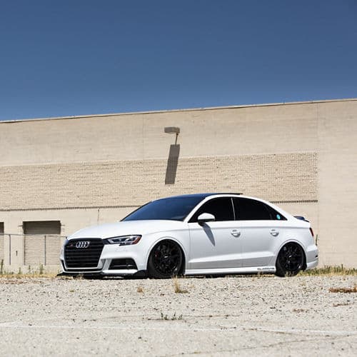 Rear view of 2018 Audi S3 with wheels
