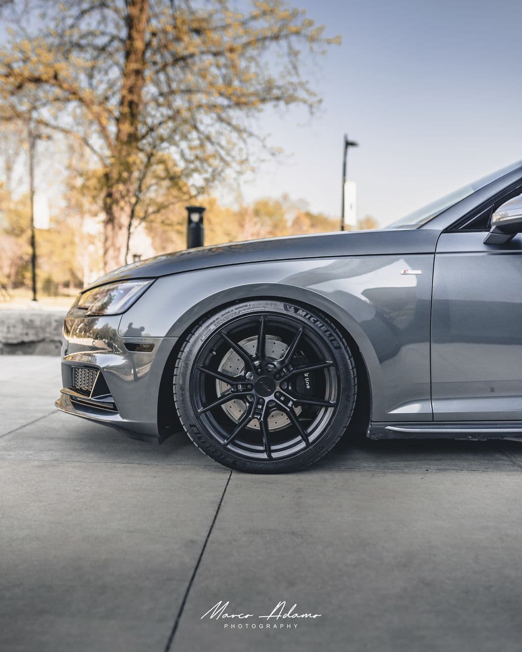 Rear view of 2018 Audi S4 with wheels