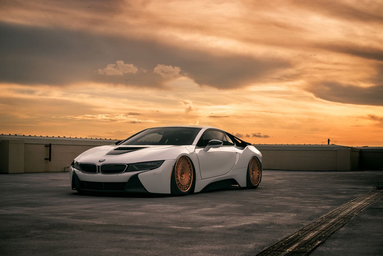 Front view of 2018 BMW i8 with vehicle wraps
