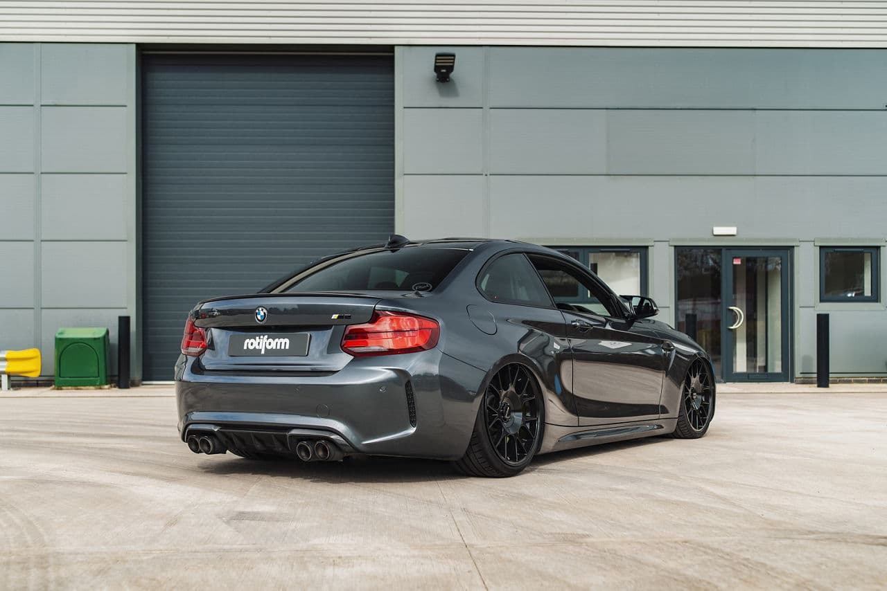 Side profile of 2018 BMW M2 with wheels