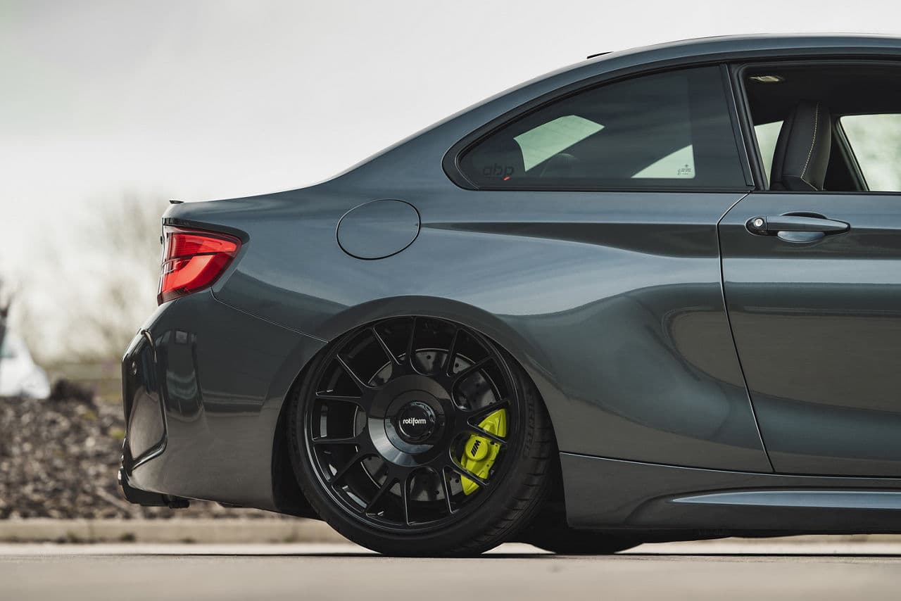Interior of 2018 BMW M2 with wheels