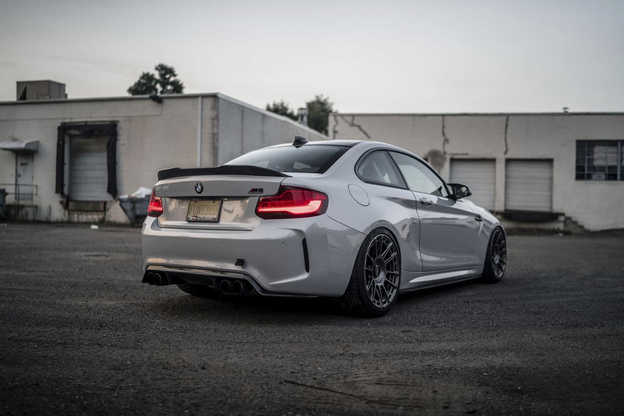 Side profile of 2018 BMW M2 with wheels