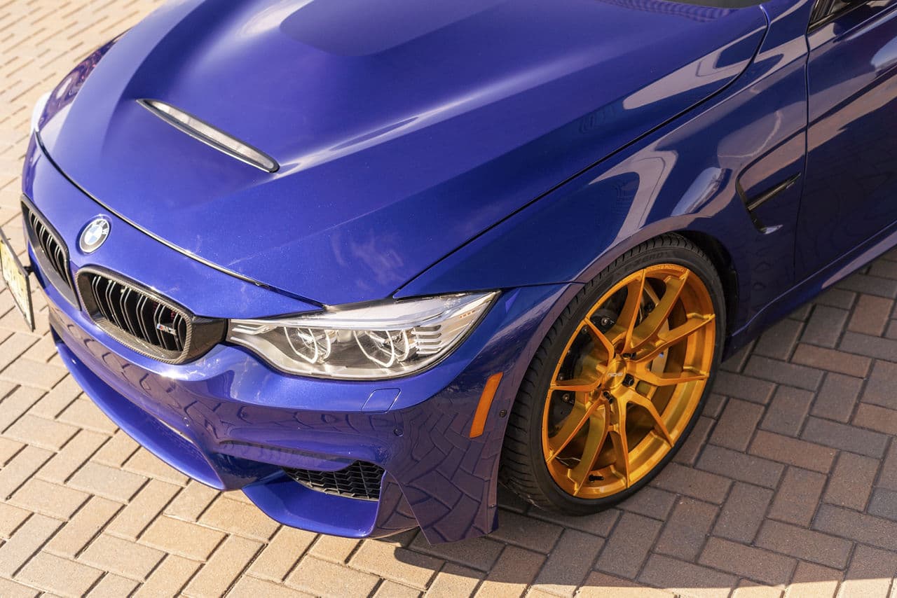 Interior of 2018 BMW M3 with vehicle wraps